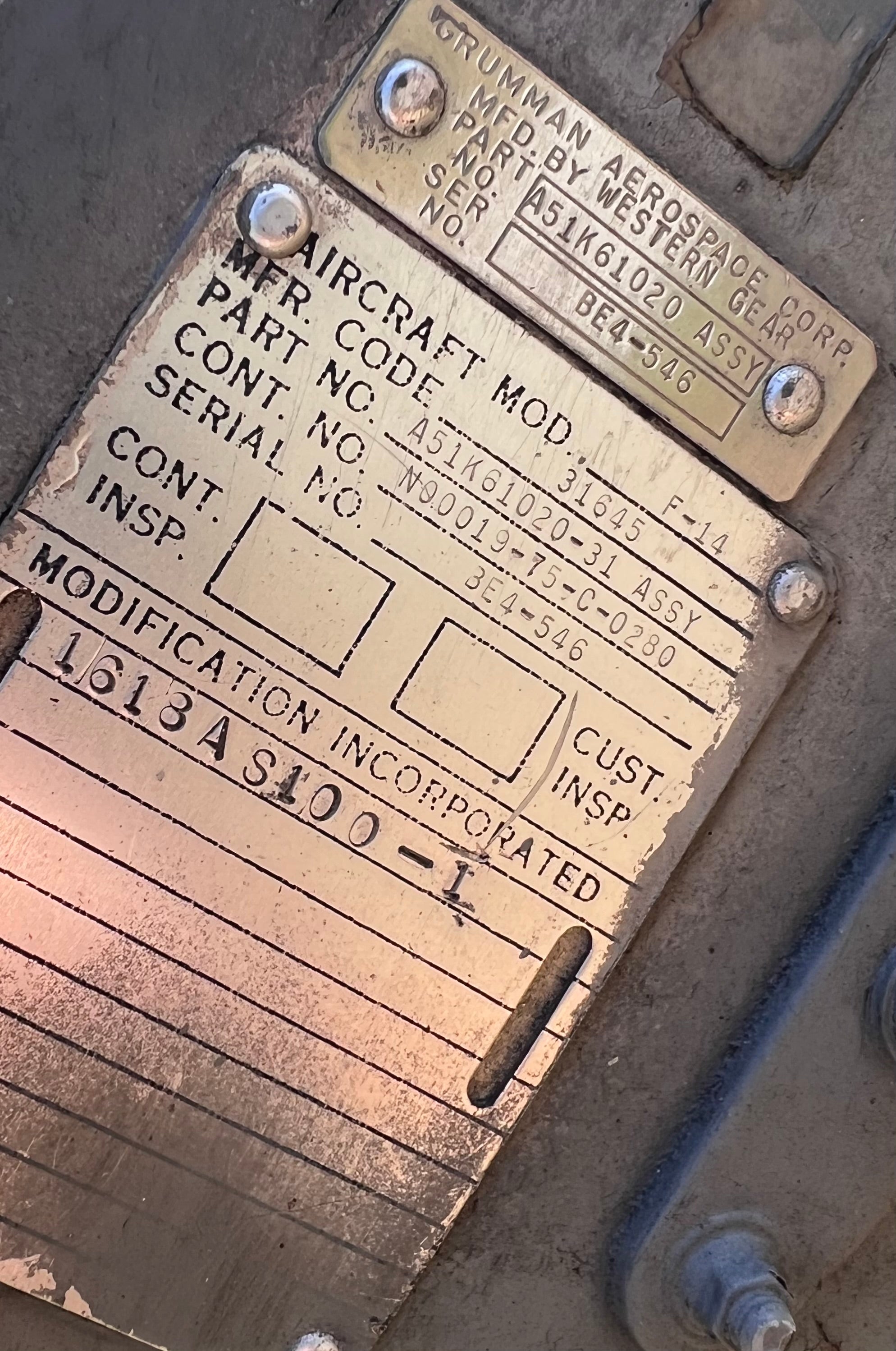 F-14 Tomcat AIM-54 Phoenix Weapons Rail Tag image 7