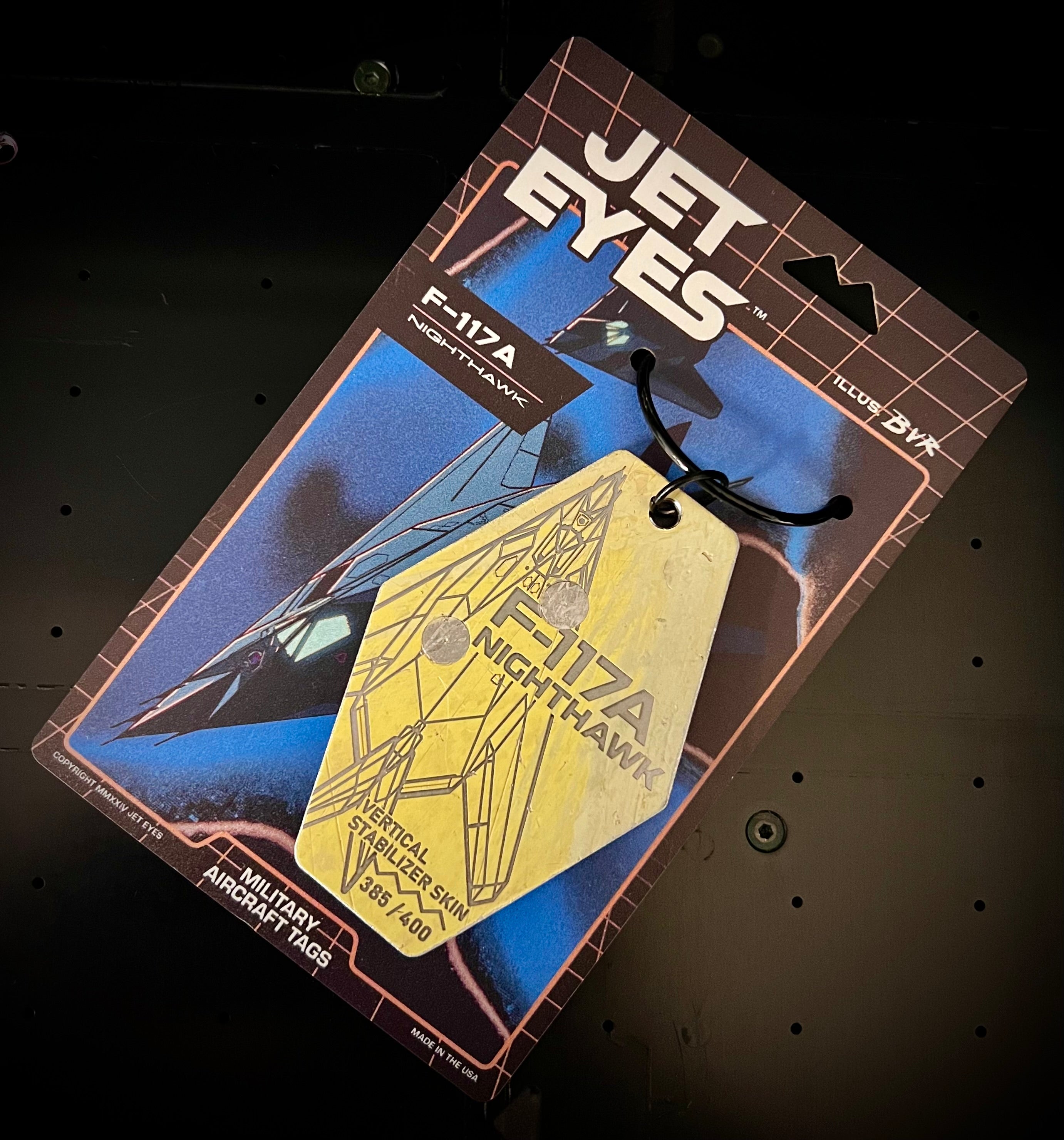 米空軍 ステルス戦闘機 F-117A ナイトホーク タグ 実機 JETEYES F-117A Nighthawk Vertical Stabilizer Tag