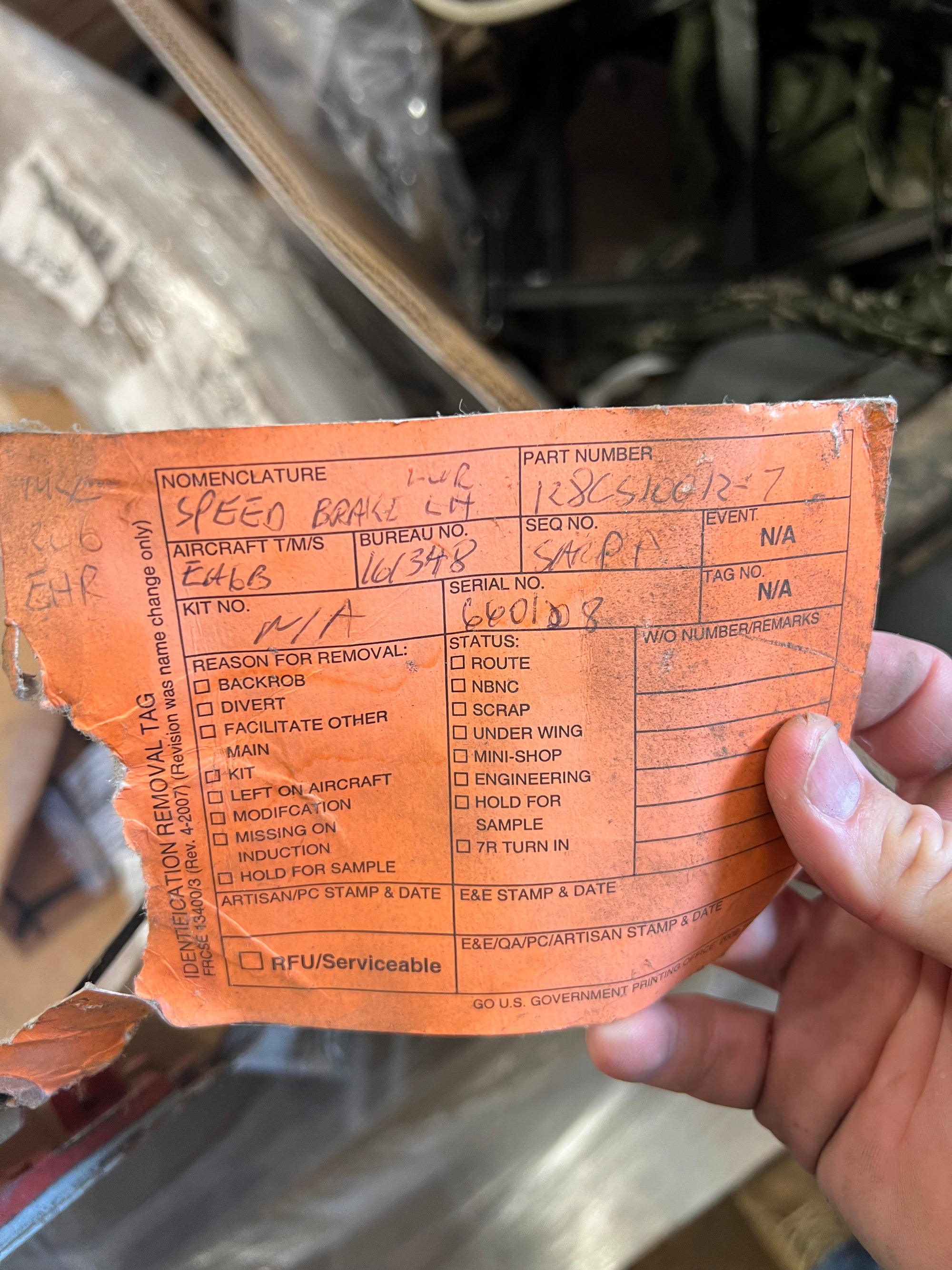 EA-6B Prowler 161348 Speed Brake Tag image 10